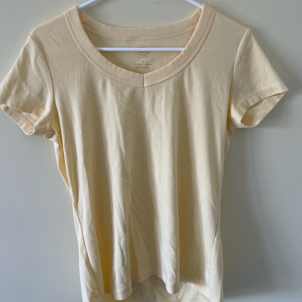 Light Yellow V-Neck Talbots Shirt